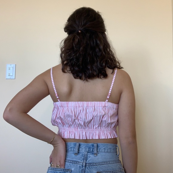 Urban Outfitters pink candy stripe top - Picture 2 of 4